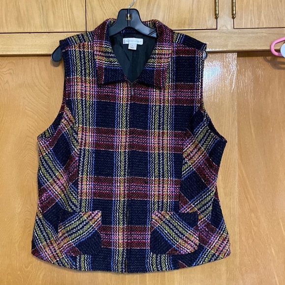 Christopher & Banks, XL vest, lined zipper pockets woven poly rayon blend - Picture 4 of 13